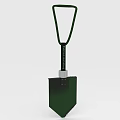 Green Garden Shovel With Ergonomic Handle And Metal Blade Design