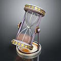 Elegant Decorative Hourglass Ornament With Gold Accents Metal Frame And Transparent Glass Base