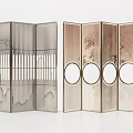 Modern Partition Screen Folding Screen Folding Partition Hollow Screen 3d model