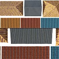 Colorful Architectural Roof Tiles With Various Textures And Geometric Patterns