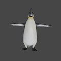 Emperor Penguin With Yellow Neck Black White Plumage And Spread Wings
