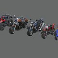 Modern Motorcycle Combination Modern Transportation Vehicle Motor Vehicle Motorcycle Motorcycle Mountain Bike Fashion 3d model