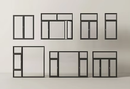 Windows casement windows glass windows floor-to-ceiling windows doors and windows 3d model