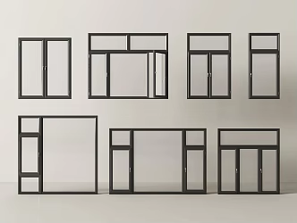 Windows casement windows glass windows floor-to-ceiling windows doors and windows 3d model