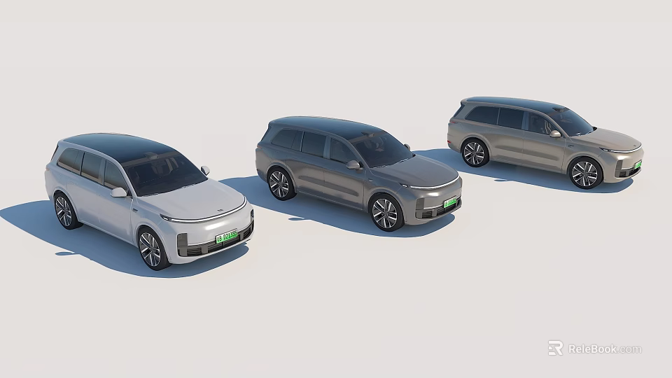 Three Modern Electric Vehicles With Sleek Design And Spacious Interiors 3d model 