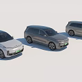 Three Modern Electric Vehicles With Sleek Design And Spacious Interiors