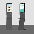 Modern cash register payment machine code scanning machine self-service cash register self-service payment machine silver screen self-service machine 3d model