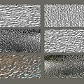 Various Textured Silver Wall Decor Panels With Rippled And Hammered Patterns