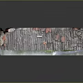 Small Old House Model With Broken Roof Tiles Red Brick Walls And Wooden Door