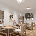 New Chinese Style Classroom Go Classroom 3d model