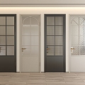 Single-door glass door 3d model