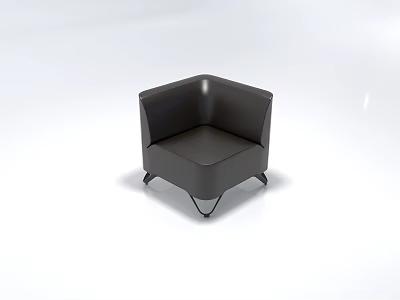 Modern Unique Shape Sofa With Leather Upholstery And Contemporary Geometric Design 3d model
