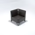Modern Unique Shape Sofa With Leather Upholstery And Contemporary Geometric Design
