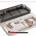 Modern double sofa multiplayer sofa corner sofa 3d model