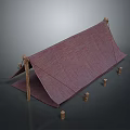 Traditional Outdoor Tent Furniture With Wooden Poles Fabric Cover And Wooden Pegs