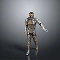A Man In Intricate Metallic Armor With Decorative Design And Detail Elements