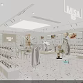 MISA Modern Clothing Store With Clothing Racks Mannequins Display Shelves And Bright Lighting