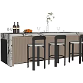 Bar chair combination 3d model