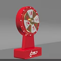 Nanyang Square Lucky Prize Wheel With Red Base And Multiple Sections 3d model
