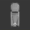 Vintage Silver Convertible Car With Shiny Body And Open Top Design