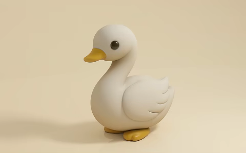 Cartoon Duck Q Moe Animal Poultry Livestock Animation Style Cartoon Animal Beauty Chen Props Hand-made Ornaments Toy Doll IP Design Activity Scene 3d model