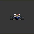 Vintage Formula 1 Race Car With Canon Renault Elf Ligier Logos Blue Yellow White