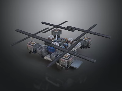 Multi Rotor Heavy Lift Aircraft Structure With Cargo Modules And Industrial Design 3d model