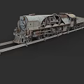 Vintage Steam Train Model with Rustic Metal Details on Dark Background 3d model