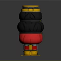 Multi layered Industrial Equipment With Gold Accents Black Layers Red And Green Sections