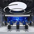Modern Control Room Command Center 3d model