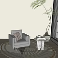 Modern Single Sofa Casual Single Sofa 3d model