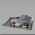 McDonald's Restaurant Building Modern Exterior Design With Red Yellow Logo Sloped Roof And Entrance Area