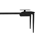 Modern Black Desk With Extended Side Shelf And Minimalist Design