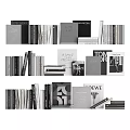 Stylish Stacked Books And Magazines With Modern Covers And Arrangement
