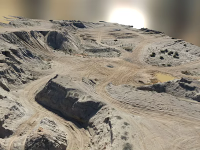 Garden Landscape Design With Winding Paths Green Vegetation And Sunlit Terrain 3d model