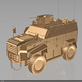 Military Armored Vehicle With Roof Mounted Weapon System External Antennas And Heavy Duty Tires