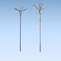 Modern Road Infrastructure Street Lamps With Multiple Light Heads And Sleek Design