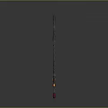 3D Designed Fantasy Sword With Red And Black Decorative Hilt And Unique Blade