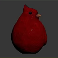 Red Cardinal Bird With Red Feathers Yellow Beak And Dark Background Side View
