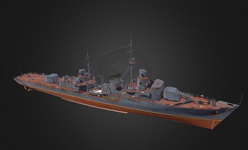 modern warship destroyer weapon ship cruiser ship 3d model