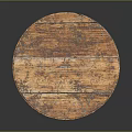 Vintage Wooden Round Table With Distressed Surface And Carved Tripod Base