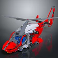 Detailed Lego Helicopter Model With Building Blocks Construction And Mechanical Design