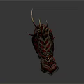 Detailed Organ And Hair Structures With Red Dark Textured Surfaces And Elongated Filament Appendages