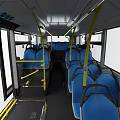 Modern Citaro Bus With Beige Exterior Large Windows And Blue Interior Seats