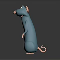 Blue Rat Game Movie Character With Large Ears And Round Body
