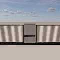 Modern Fence Design with Vertical Slats and Central White Panel for Outdoor Use