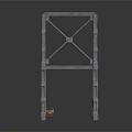 Modern Metal Frame Structure With Multi Layer Design And Grid Panels For 3d model