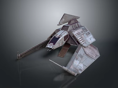Futuristic Mechanical Structure With Metallic Texture And Angular Sci Fi Design Components 3d model