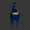Blue Horse Doll With Colorful Decorative Patterns On Body And Intricate Details