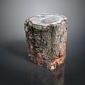 Natural Wooden Tree Stump Decorative Piece Featuring Bark Texture And Visible Growth Rings For Home Decor